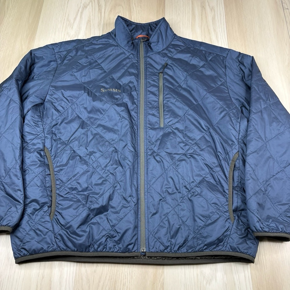 Simms Primaloft Fishing Outdoor Quilted Full Zip Jacket Blue  Mens Size XXL